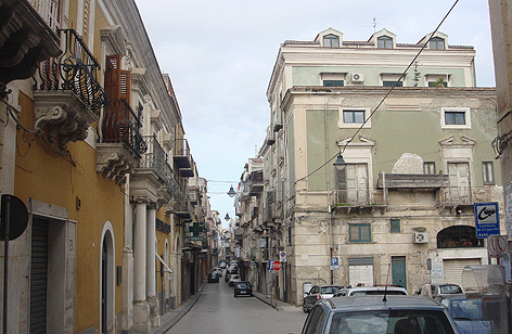 Il palazzo ricca in una foto del mese di gennaio 2009